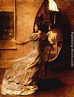 Thomas Wilmer Dewing Famous Paintings - Before a Mirror